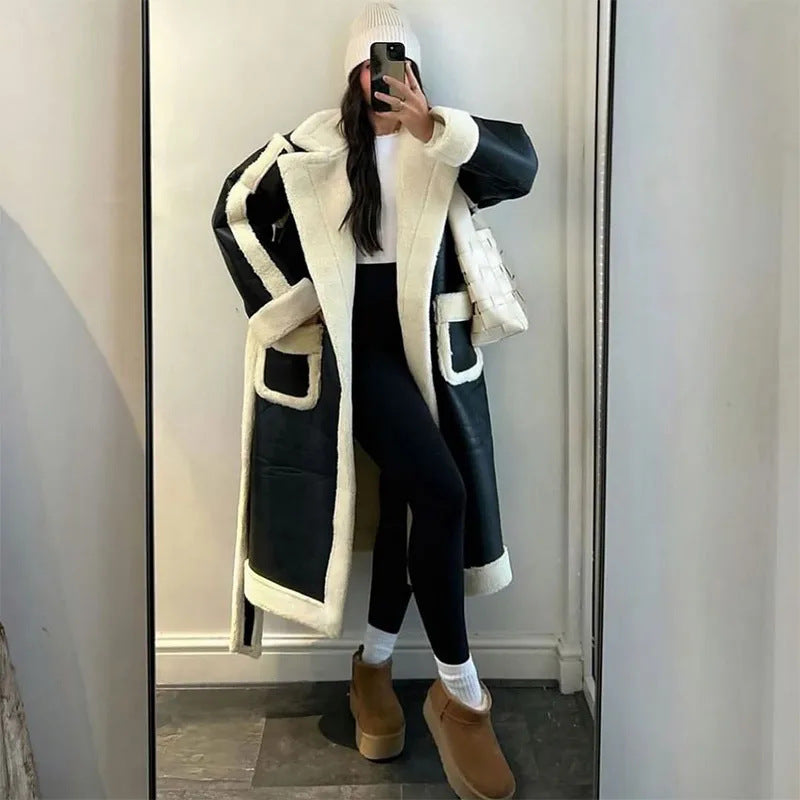 Damen Modischer Langmantel mit Kuschelfutter Krohn-e