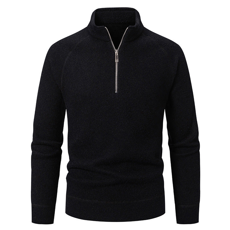 Herren Rollkragenpullover mit modernem Reißverschluss und strukturiertem Design Krohn-e