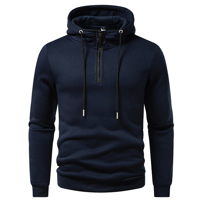 Herren Kapuzenpullover mit halblangem Reißverschluss und modernem Schnitt Krohn-e