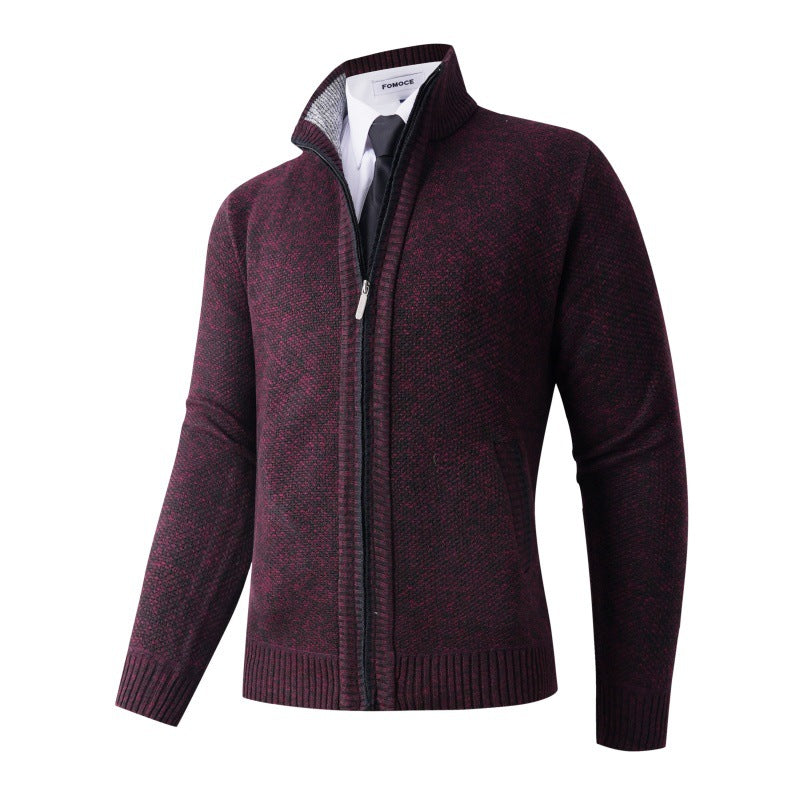 Herren stylische Strickjacke mit hohem Kragen und praktischen Taschen Krohn-e