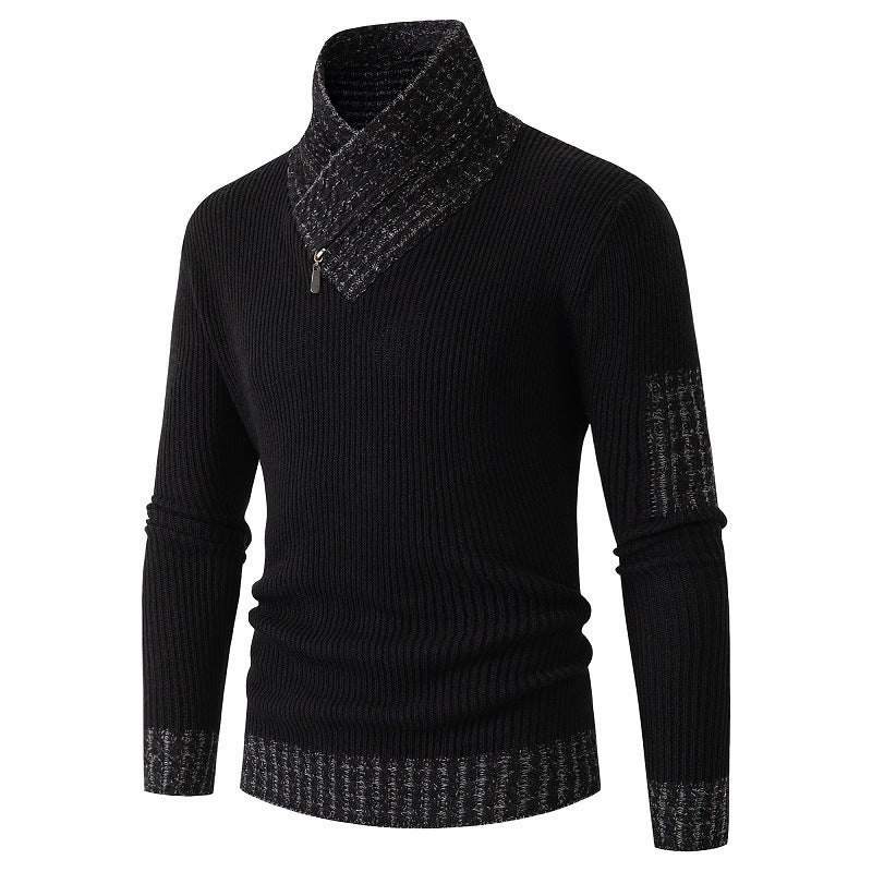 Herren Pullover mit modernem asymmetrischem Kragen und strukturiertem Design Krohn-e
