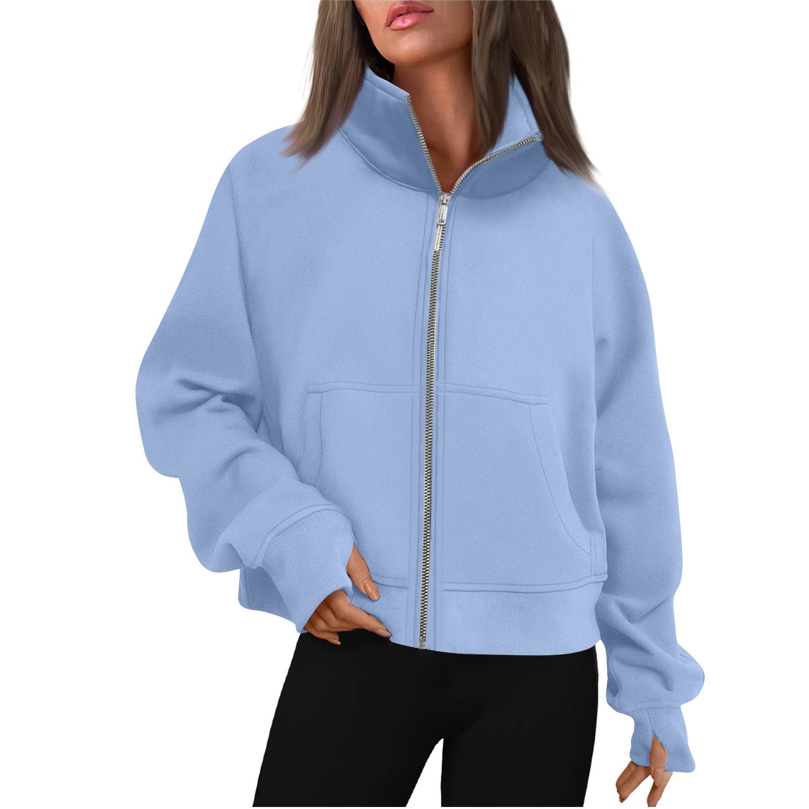 Damen bequeme Sweatjacke mit hohem Kragen Krohn-e