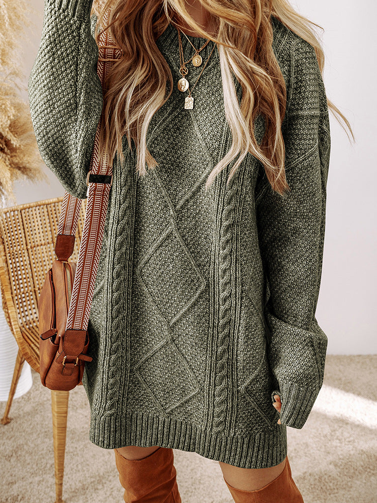 Krohn-e | Übergröße Gestricktes Sweatkleid für Damen