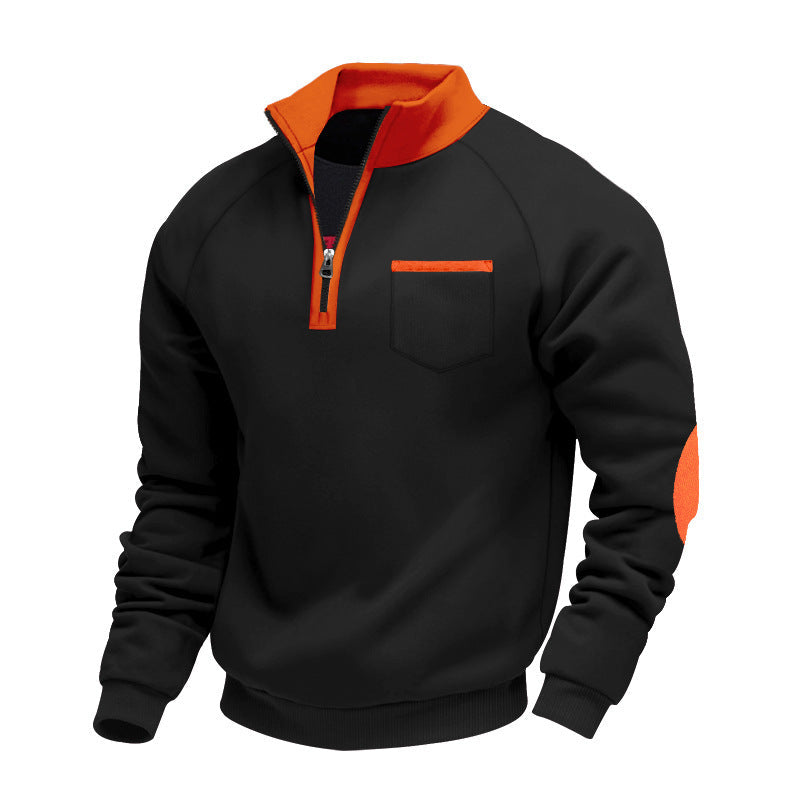 Herren Sweatshirt mit Stehkragen und praktischen Taschen Krohn-e