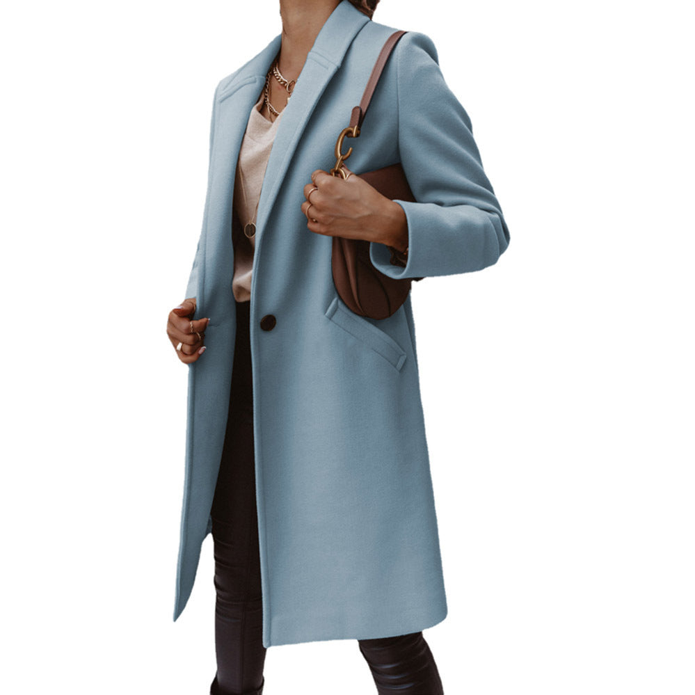 Damen Eleganter Wollmantel mit schmaler Silhouette und praktischen Taschen Krohn-e