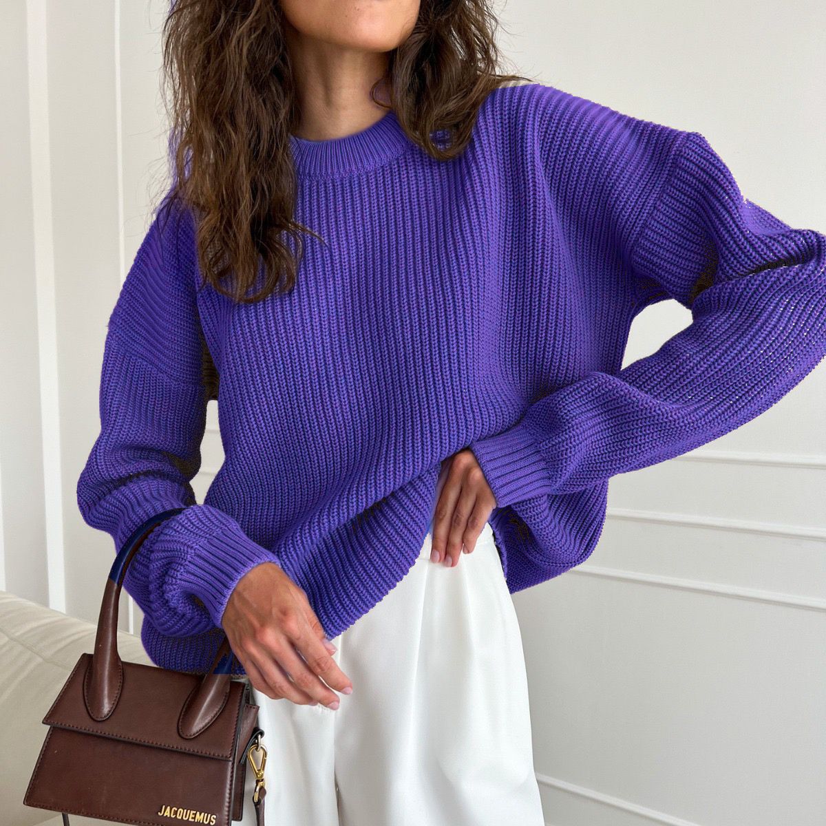Damen Oversized Strickpullover mit strukturiertem Muster Krohn-e