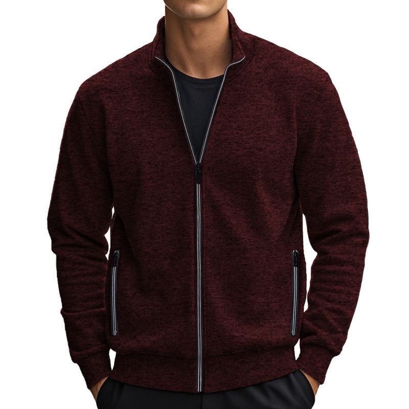 Herren Fleecejacke mit modernem Stehkragen und praktischen Taschen Krohn-e