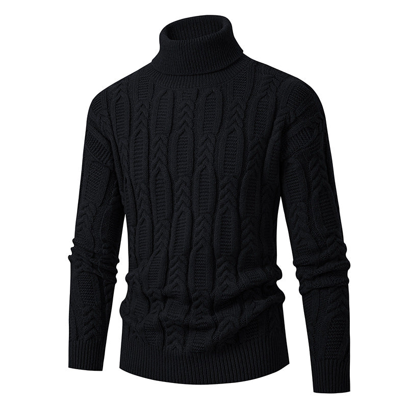 Herren Hochwertiger Rollkragenpullover mit Strukturmuster Krohn-e