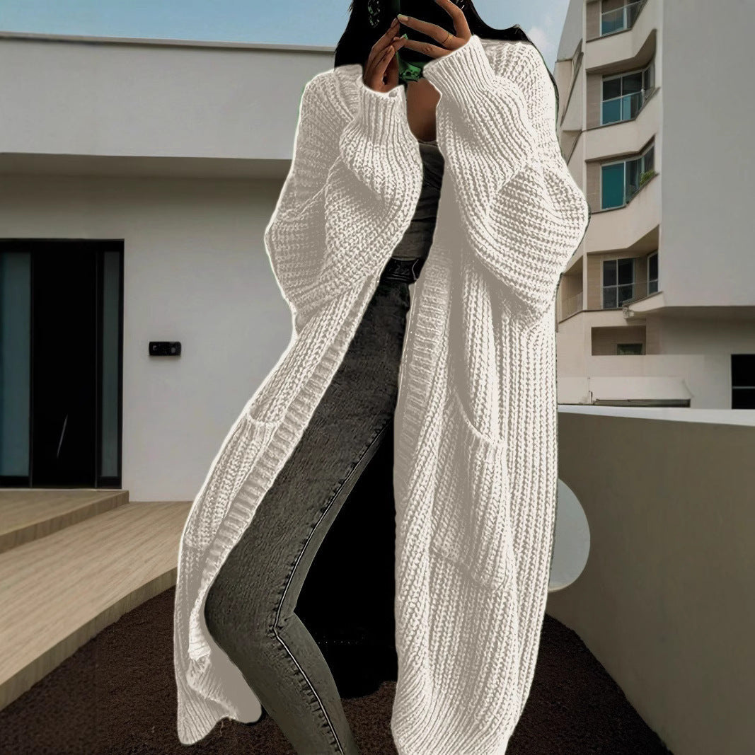 Damen Großer Strickcardigan mit lässiger Passform und großen Taschen Krohn-e