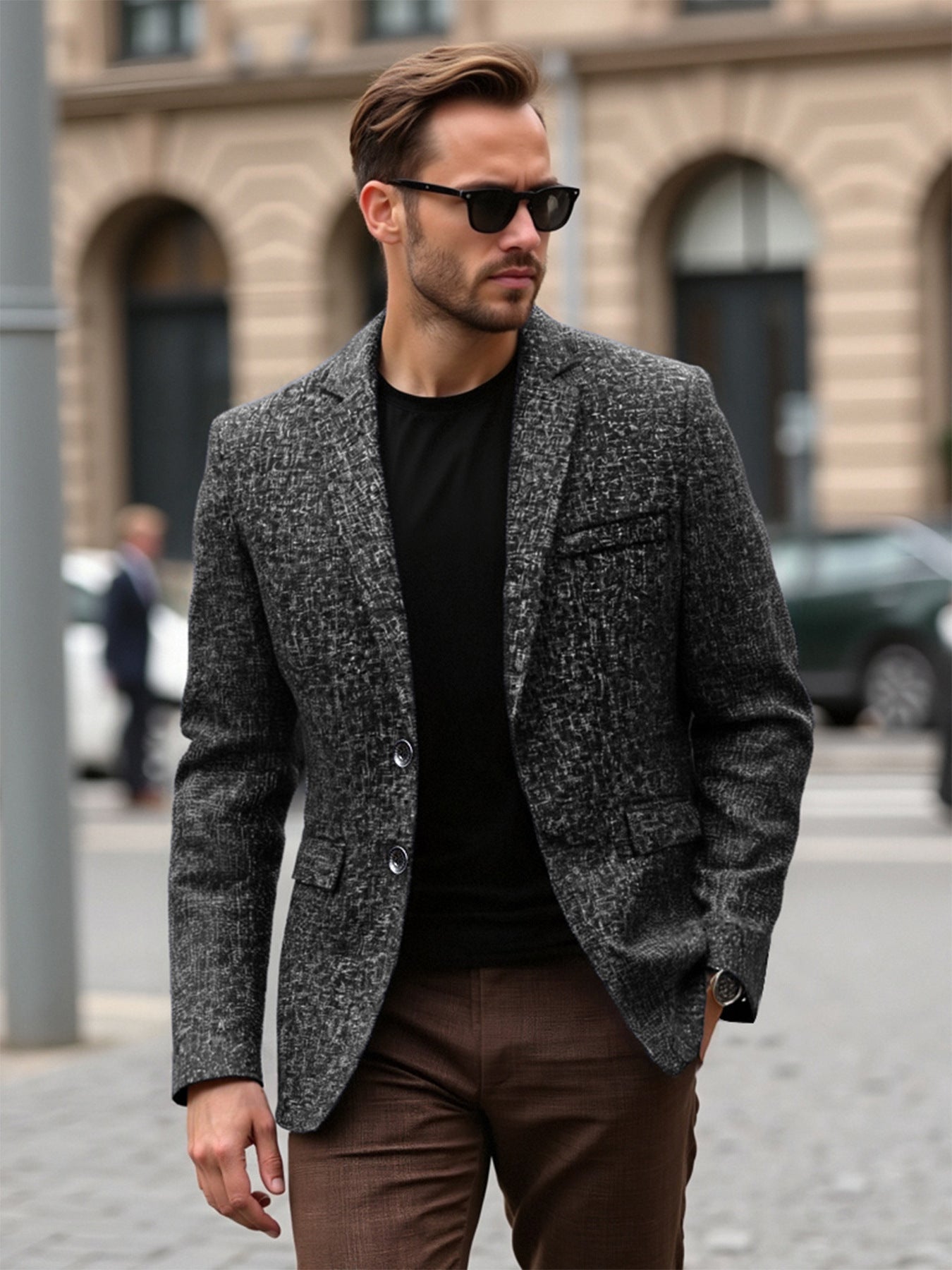 Herren eleganter strukturierten Blazer mit modernem Gewebe und stilvollen Details Krohn-e