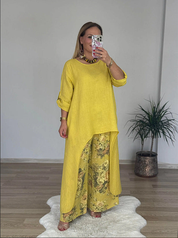 Damen Relaxed Fit Leinen Tunika Top Krohn-e