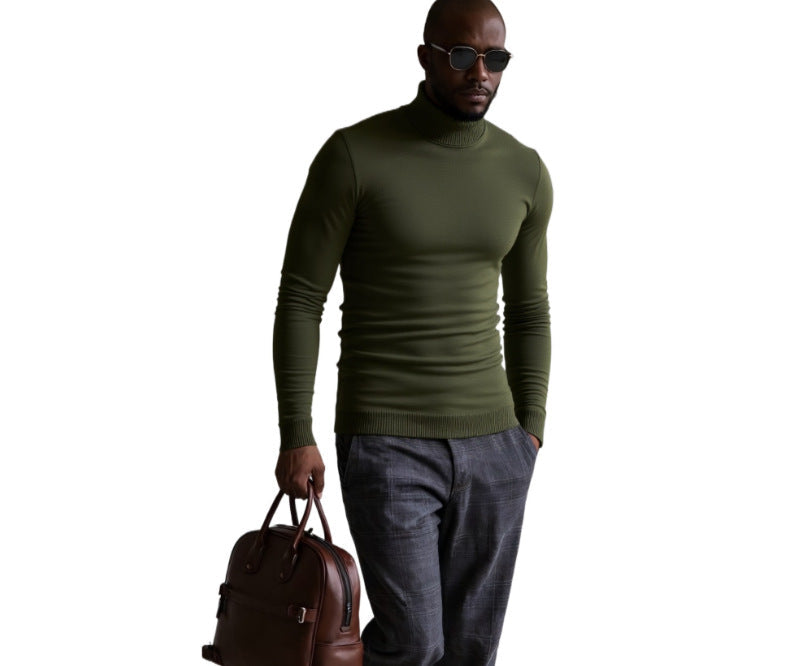 Herren rollkragen pullover mit feiner Struktur Krohn-e