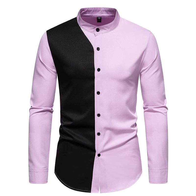 Herren modisches Langarmhemd mit schickem Farbblockdesign Krohn-e