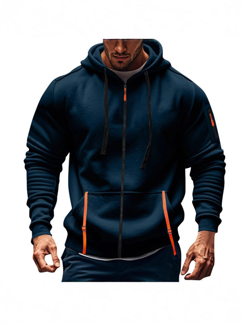 Herren sportliche Kapuzenjacke mit praktischen Reißverschlusstaschen Krohn-e