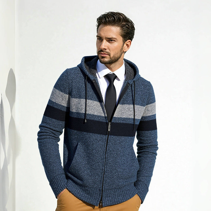 Herren Strickjacke mit Kapuze und modischem Zipper Krohn-e