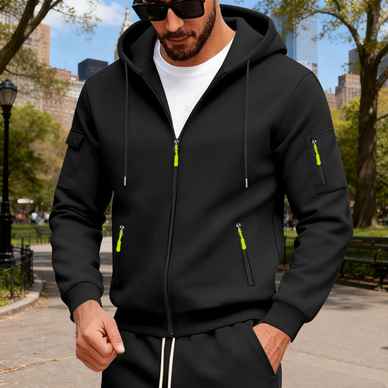 Herren sportlicher Kapuzenpullover mit modischen Schnellverschlüssen und praktischen Taschen Krohn-e