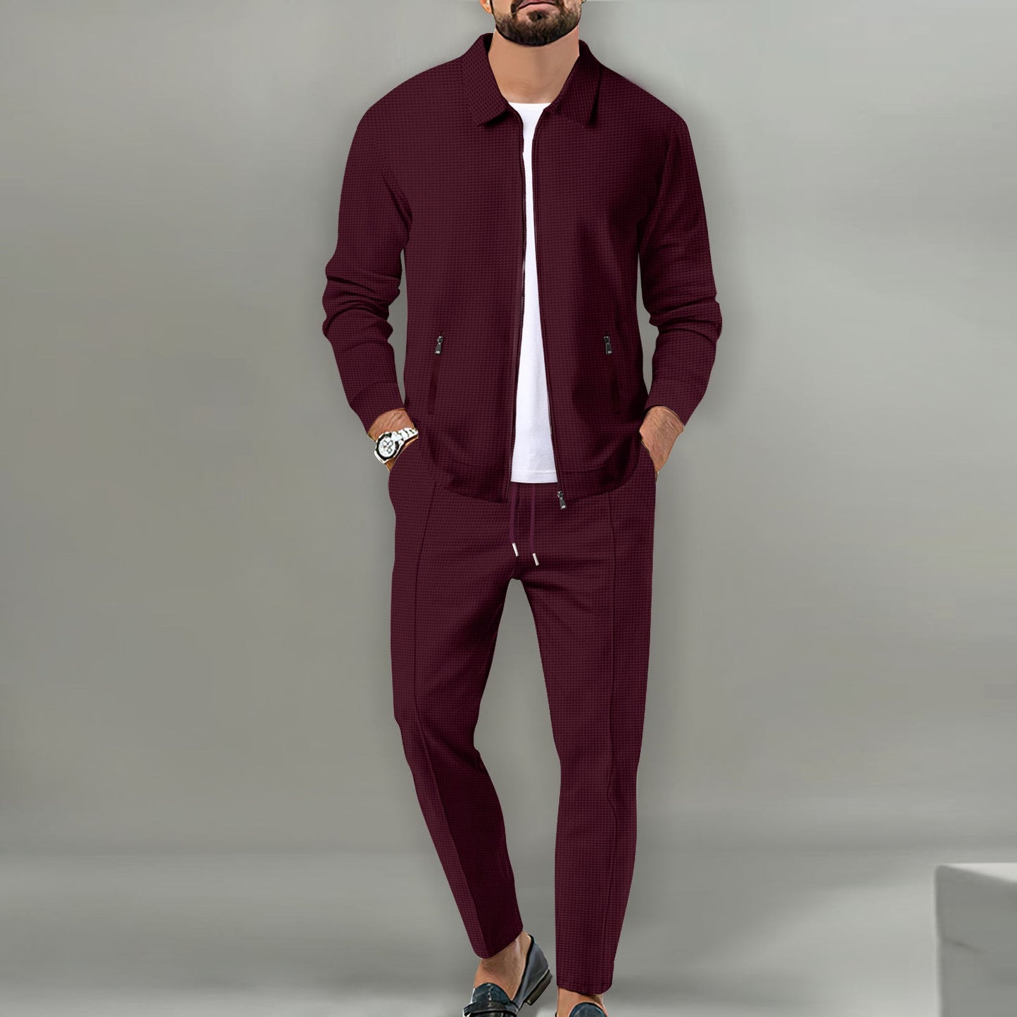 Herren sportliches Komplettset mit eleganter Oberjacke Krohn-e