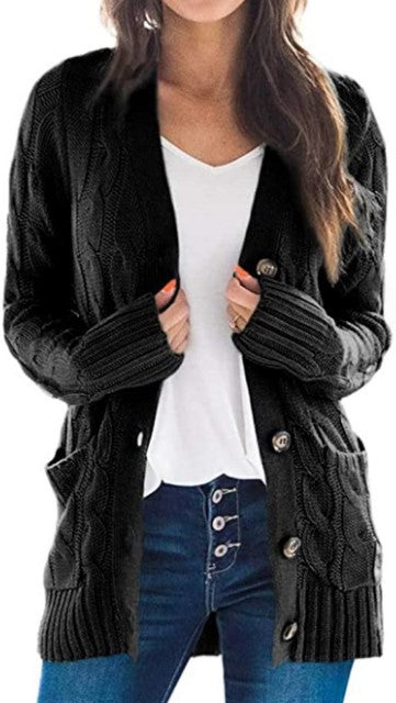 Damen Strickjacke mit strukturiertem Kabelmuster und praktischen Taschen Krohn-e
