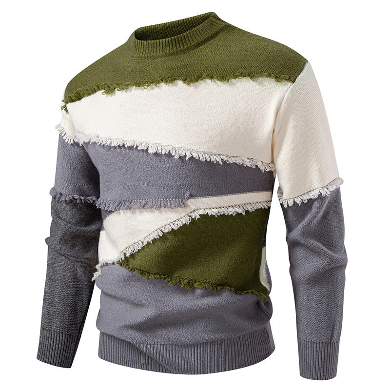 Herren modischer Pullover mit fransigen Details Krohn-e