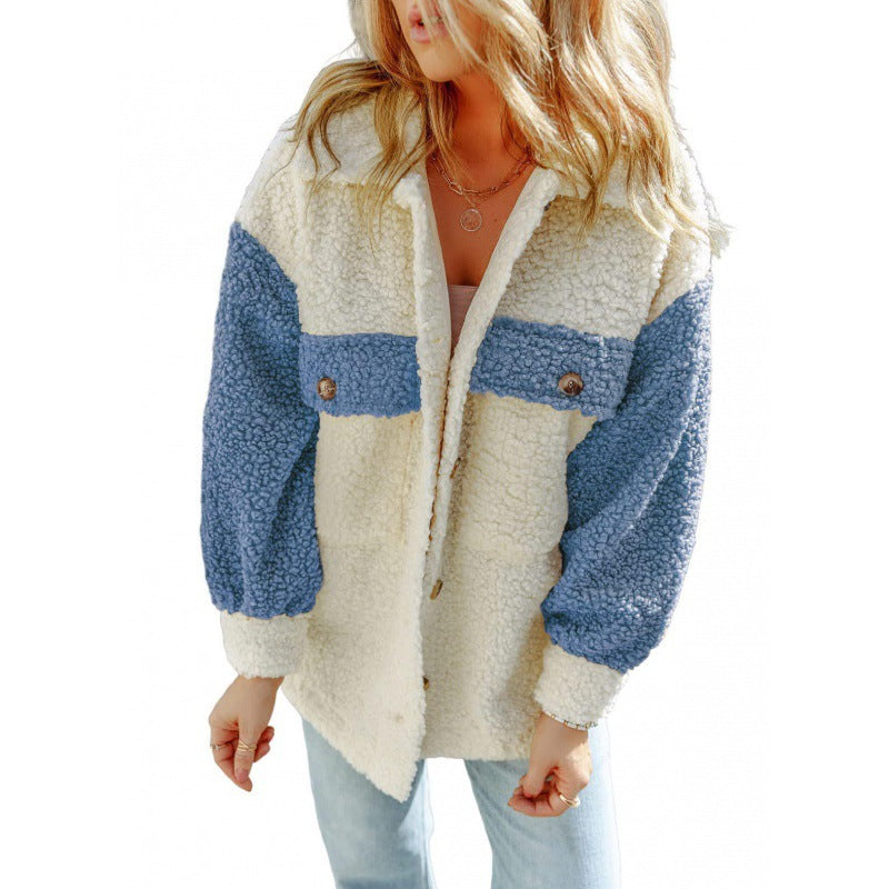 Damen kuschelige Teddyjacke mit praktischen Brusttaschen Krohn-e