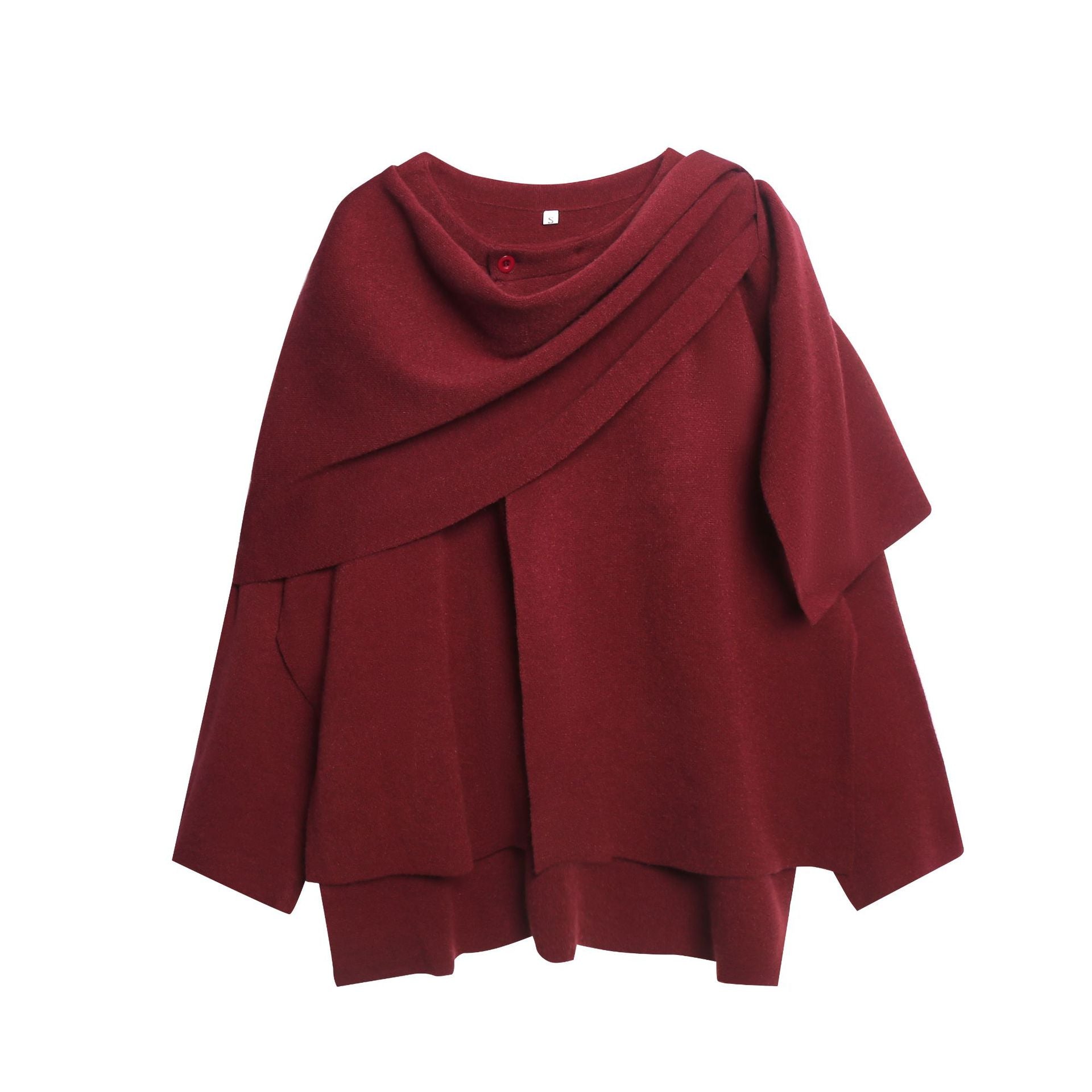 Damen gemütlicher Strickponcho mit raffinierten Drapierungen Krohn-e