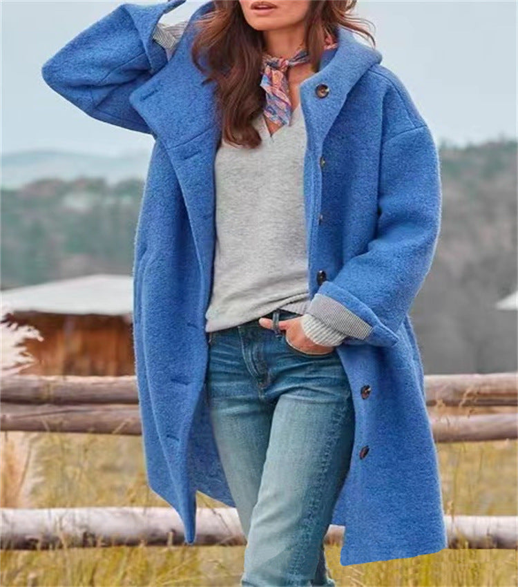 Damen Oversized Wollmantel mit sportlichem Schnitt und großen Taschen Krohn-e