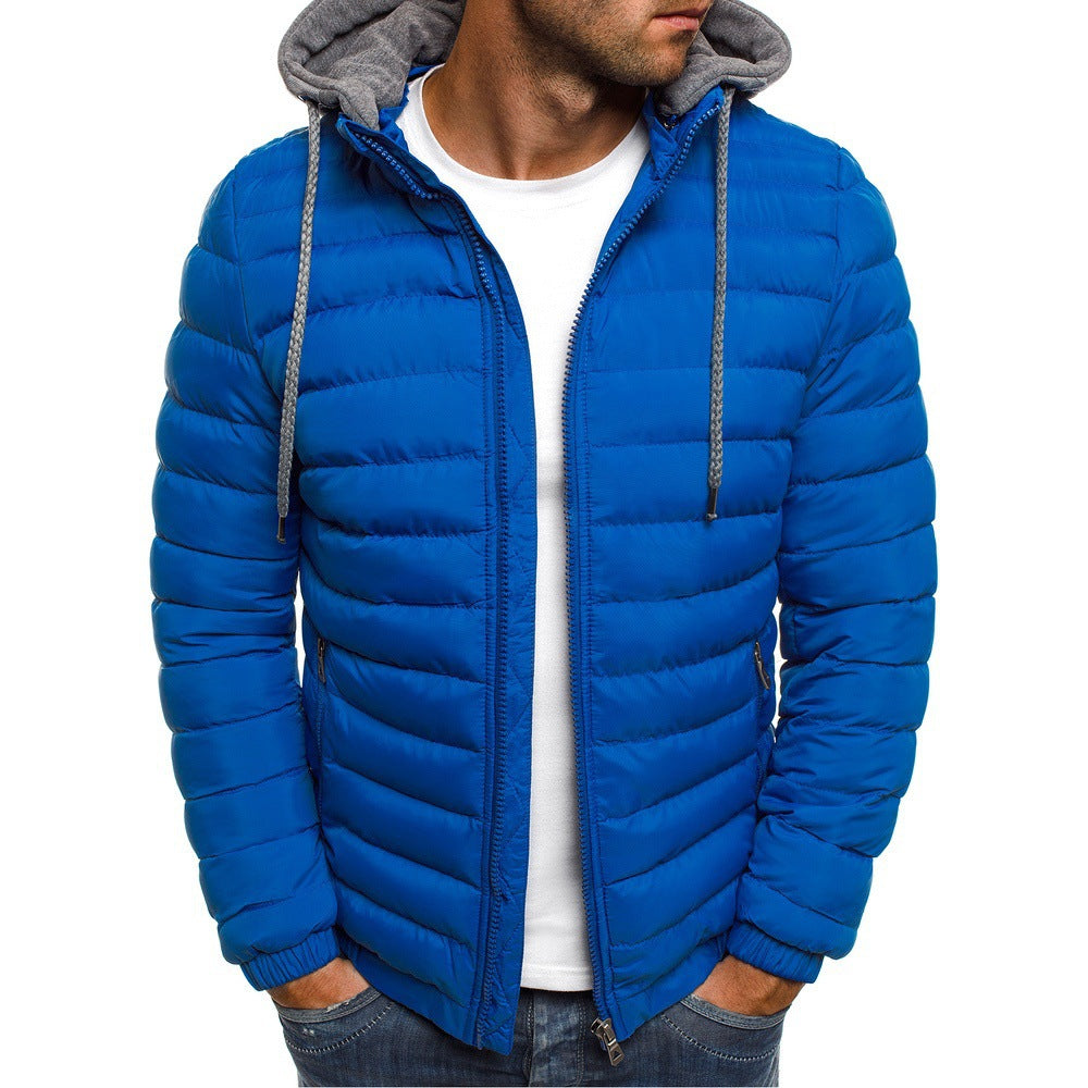 Herren leichtgewichtige Steppjacke mit Kapuze und hochabschließendem Kragen Krohn-e