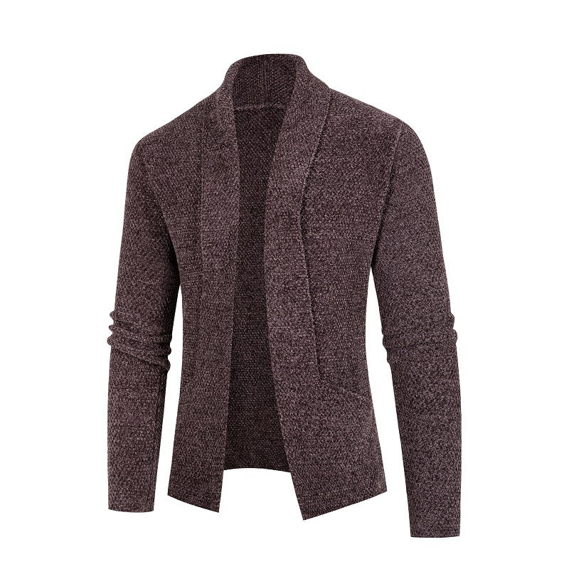 Herren Strickjacke mit modernem Schalkragen und feinem Strukturmuster Krohn-e