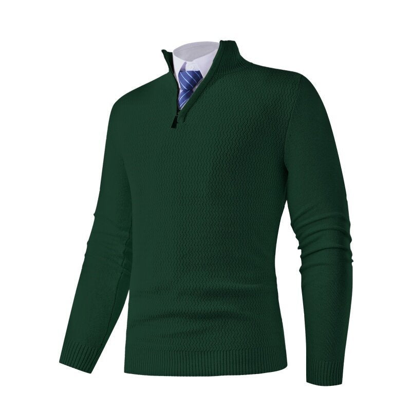 Herren Strickpullover mit modernem Stehkragen und strukturiertem Design Krohn-e