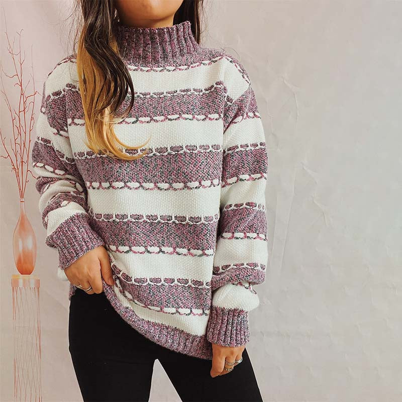 Krohn-e | Gestreifter Strickpullover im Modernen Stil