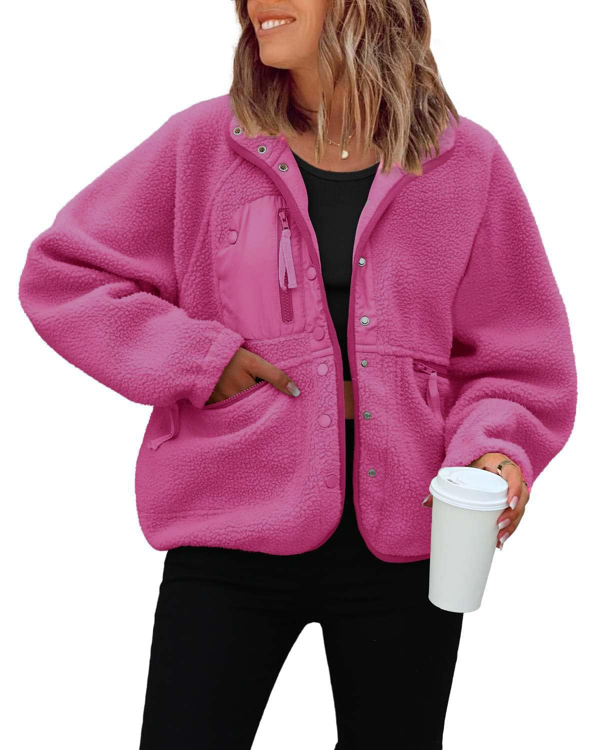 Damen kuschelige Fleecejacke mit praktischen Taschen Krohn-e