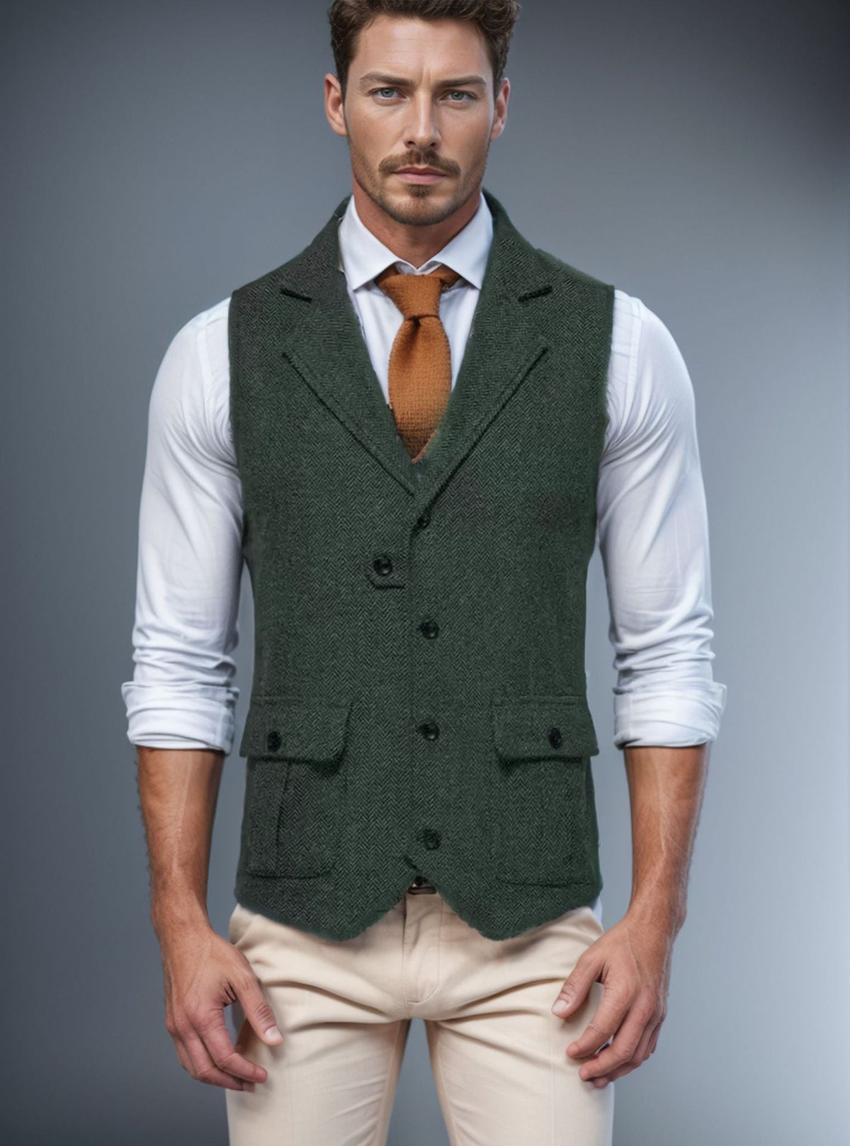 Herren Weste im klassischen Herringbone-Design Krohn-e