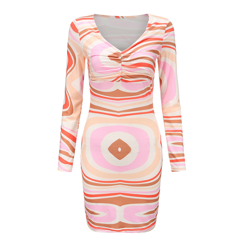 Fudus | Verführerischer V-Ausschnitt, Langarm, Sexy Minikleid