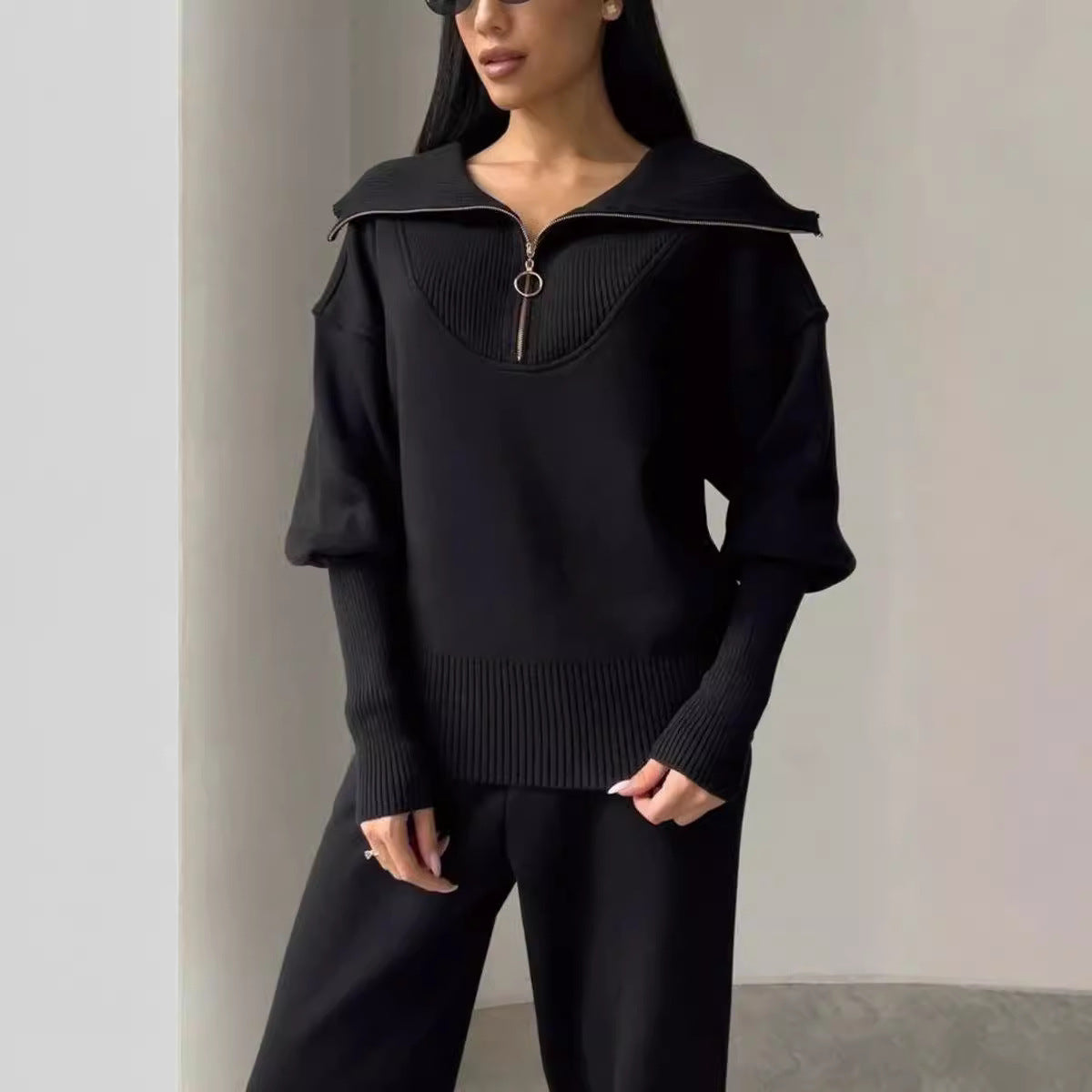 Damen Bequemes Loungewear-Set mit Hoodie und elastischem Bund Krohn-e