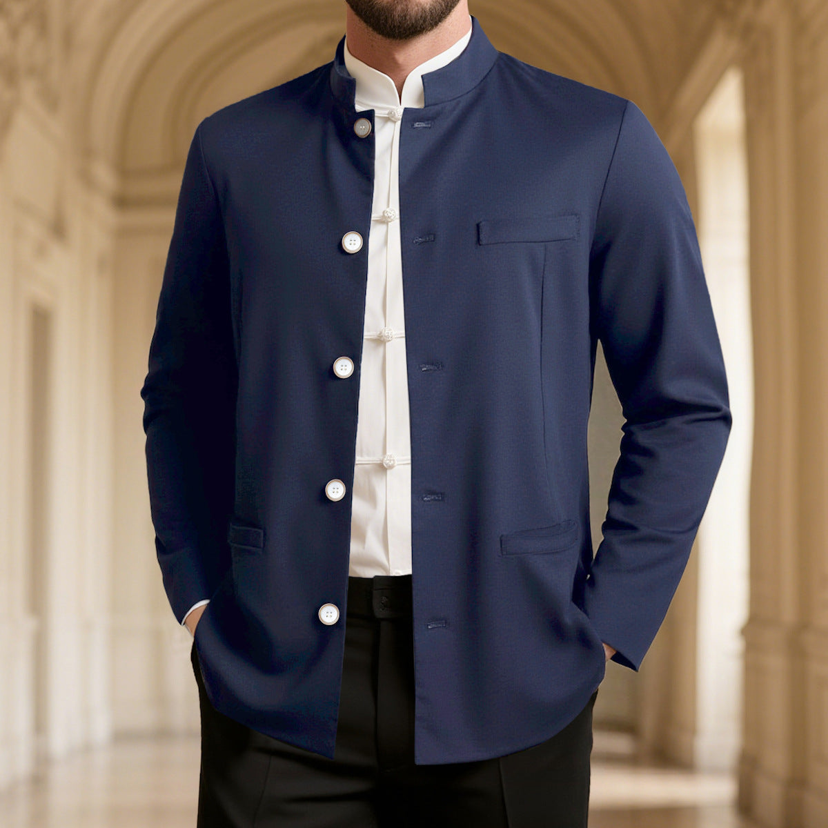 Herren modischer Stehkragenblazer Krohn-e