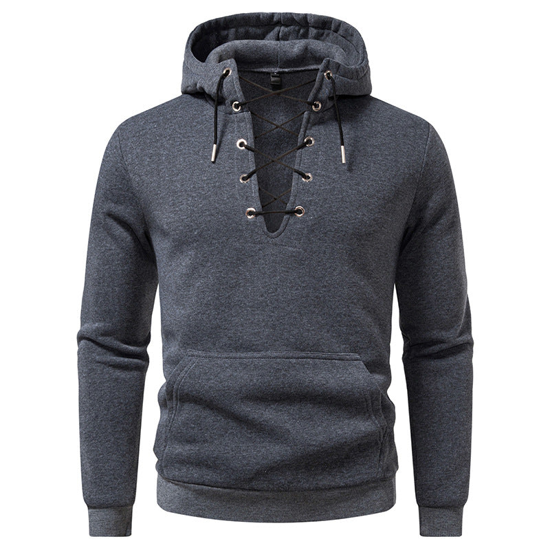 Herren Kapuzenpullover mit modischem Schnürdesign Krohn-e