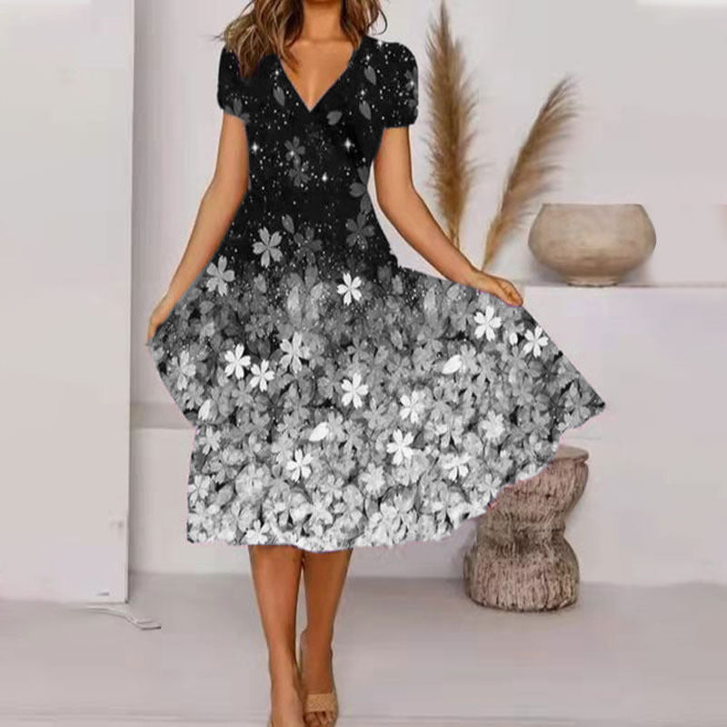 Fudus Elegantes Blumenmuster-Wickelkleid