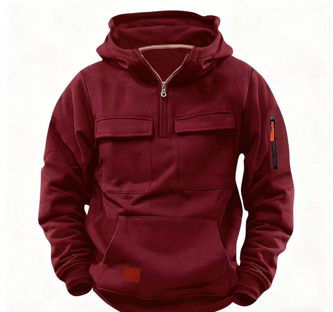 Herren funktionale Kapuzenjacke mit Reißverschluss und praktischen Taschen Krohn-e
