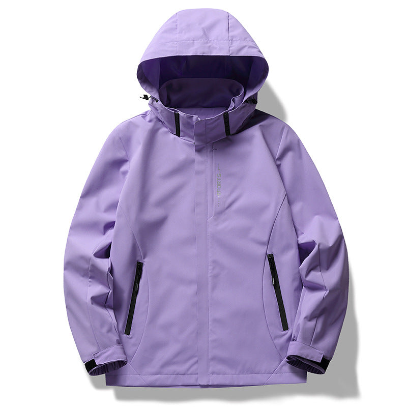 Damen wetterfeste Funktionsjacke mit verstellbarer Kapuze und atmungsaktiven Materialien Krohn-e