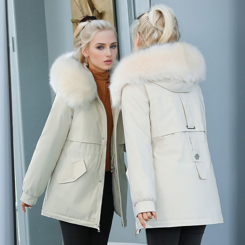 Damen isolierter Winterparka mit luxuriösem Kunstfellkragen und wärmendem Innenfutter Krohn-e