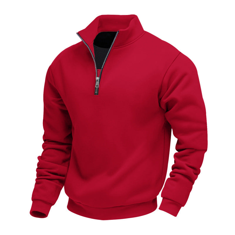 Herren leichter Fleecepullover mit Stehkragen und halblangem Reißverschluss Krohn-e