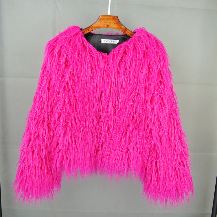 Damen statement Fleece-Jacke mit voluminösem Look Krohn-e