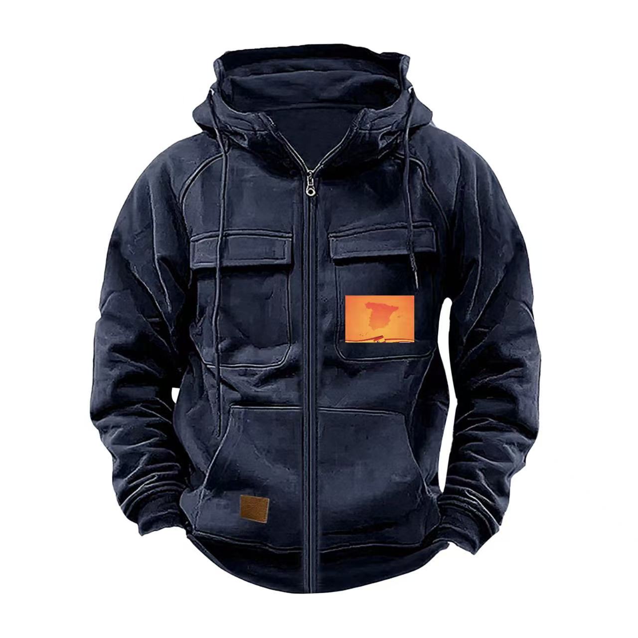 Herren multifunktionale Kapuzenjacke mit praktischen Taschen Krohn-e