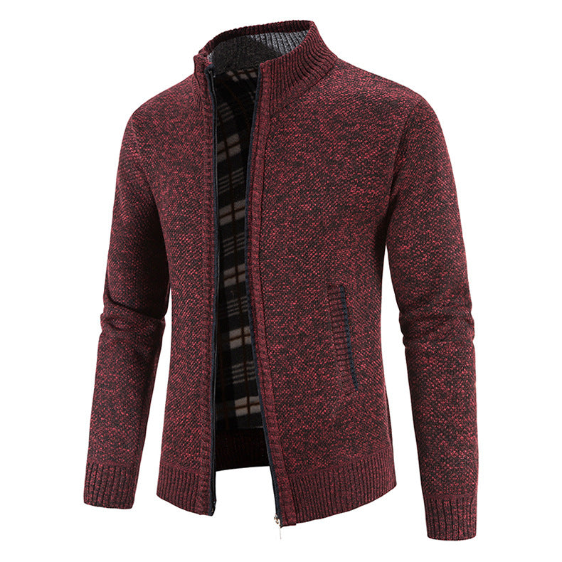 Herren modische Strickjacke mit hochgeschlossenem Kragen und praktischen Taschen Krohn-e