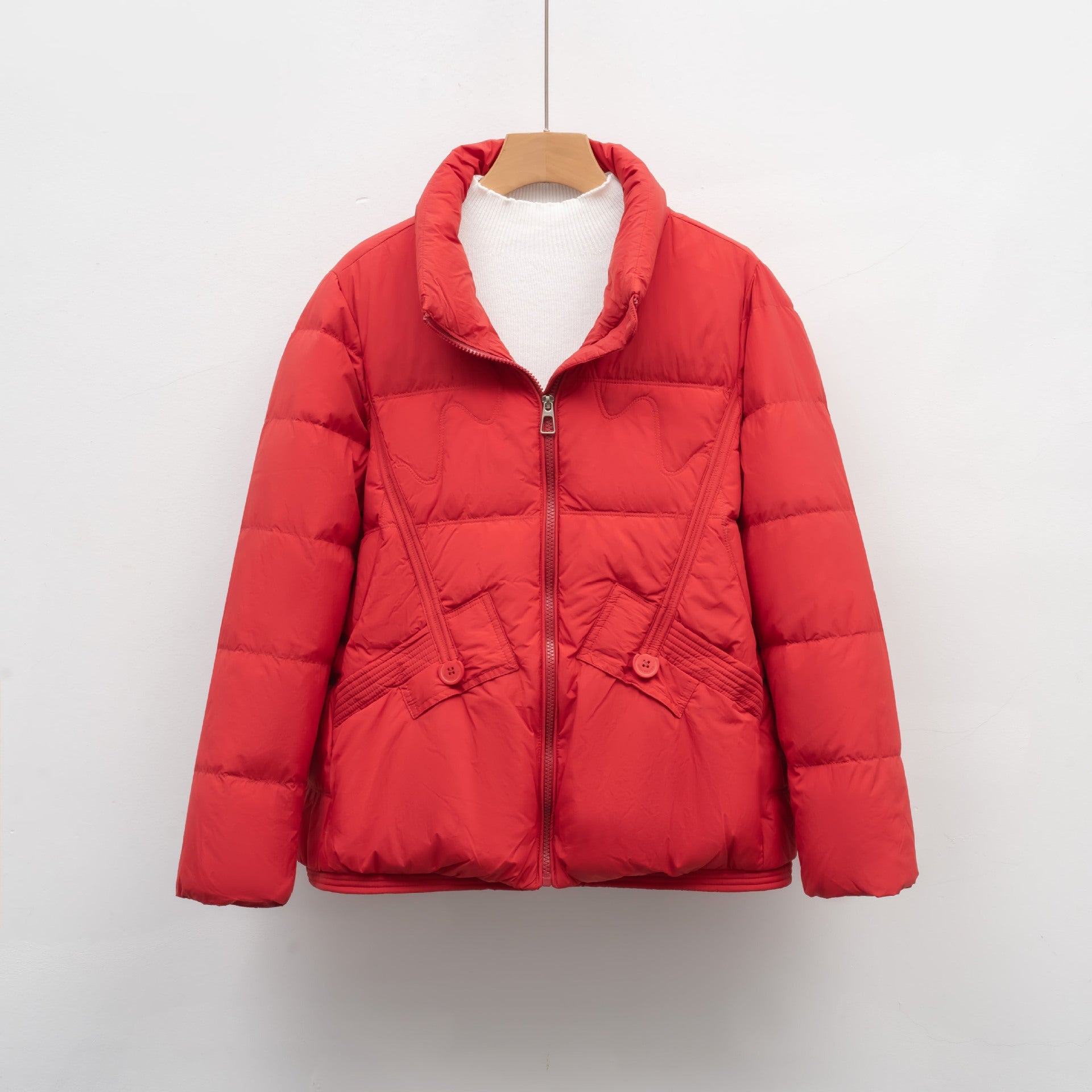 Damen gesteppte Winterjacke mit praktischen Taschen und hohem Kragen Krohn-e
