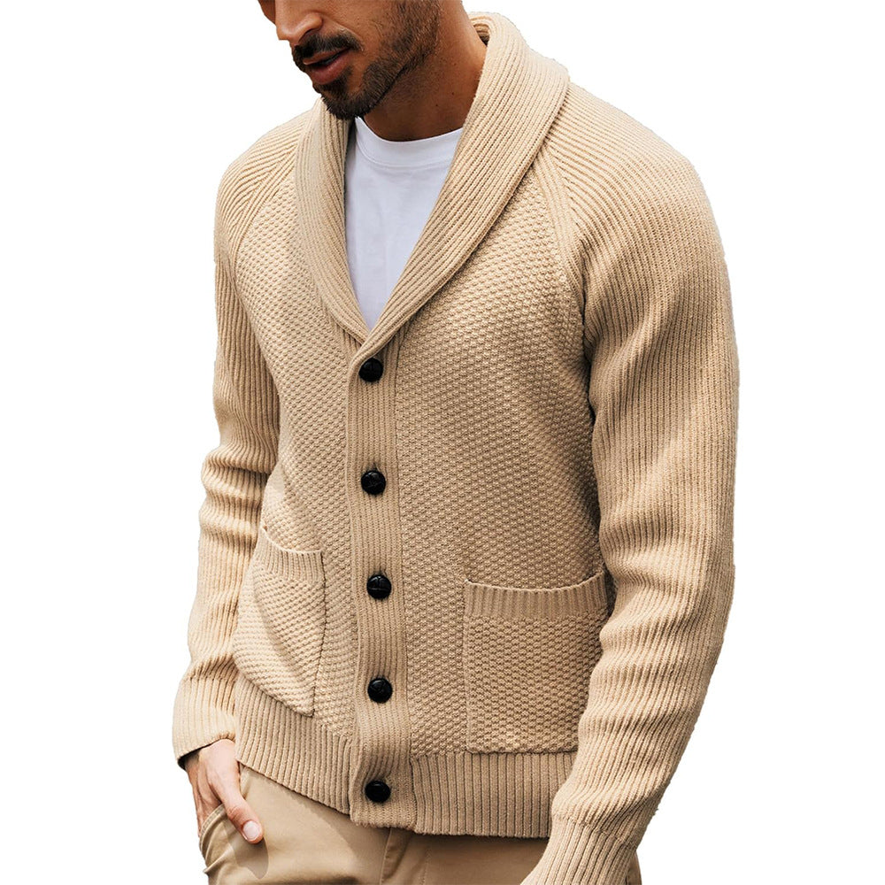 Herren Strickjacke mit strukturiertem Design und praktischem Schalkragen Krohn-e