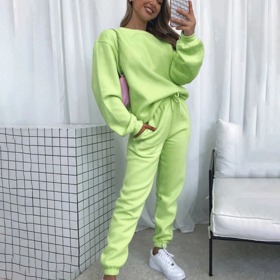 Damen angesagtes Oversized Loungewear-Set aus weichem Fleece Krohn-e