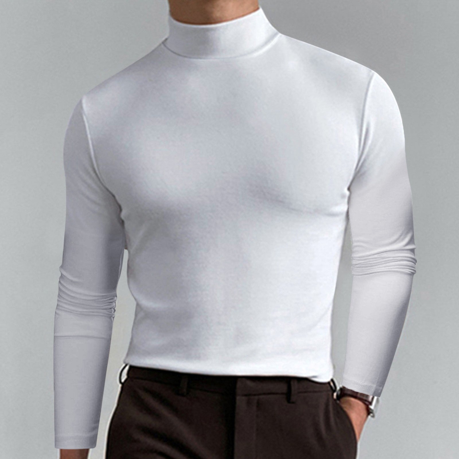 Herren modischer Rollkragenpullover aus weichem Baumwollmix Krohn-e