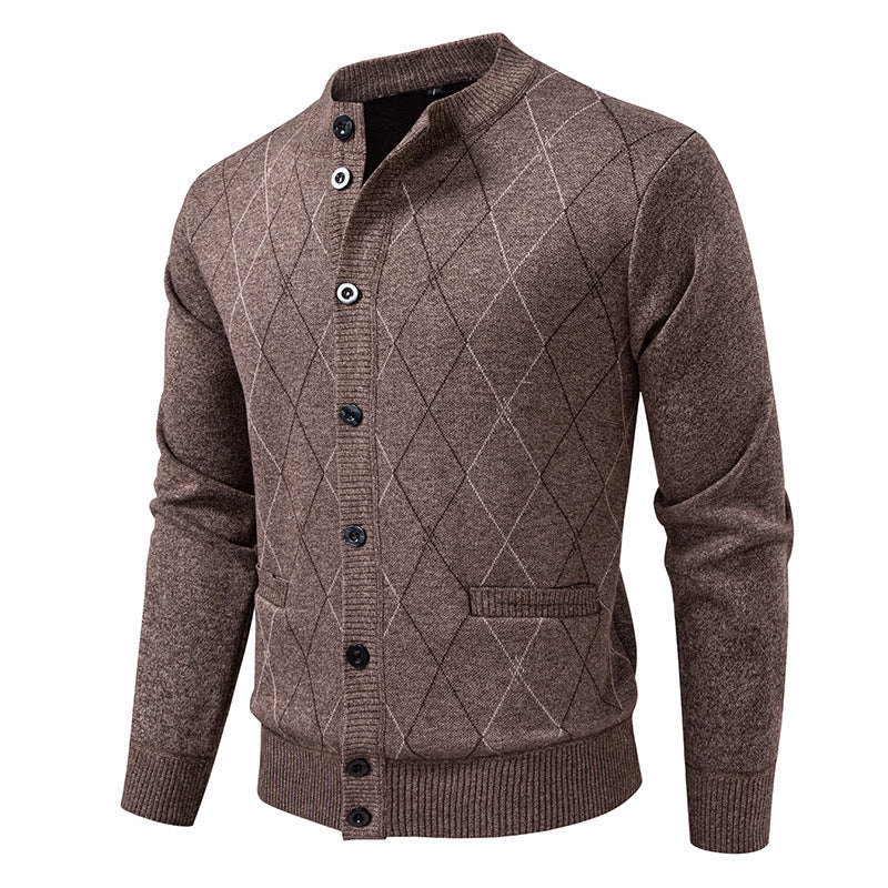 Herren Strickjacke mit modernem Rautenmuster Krohn-e