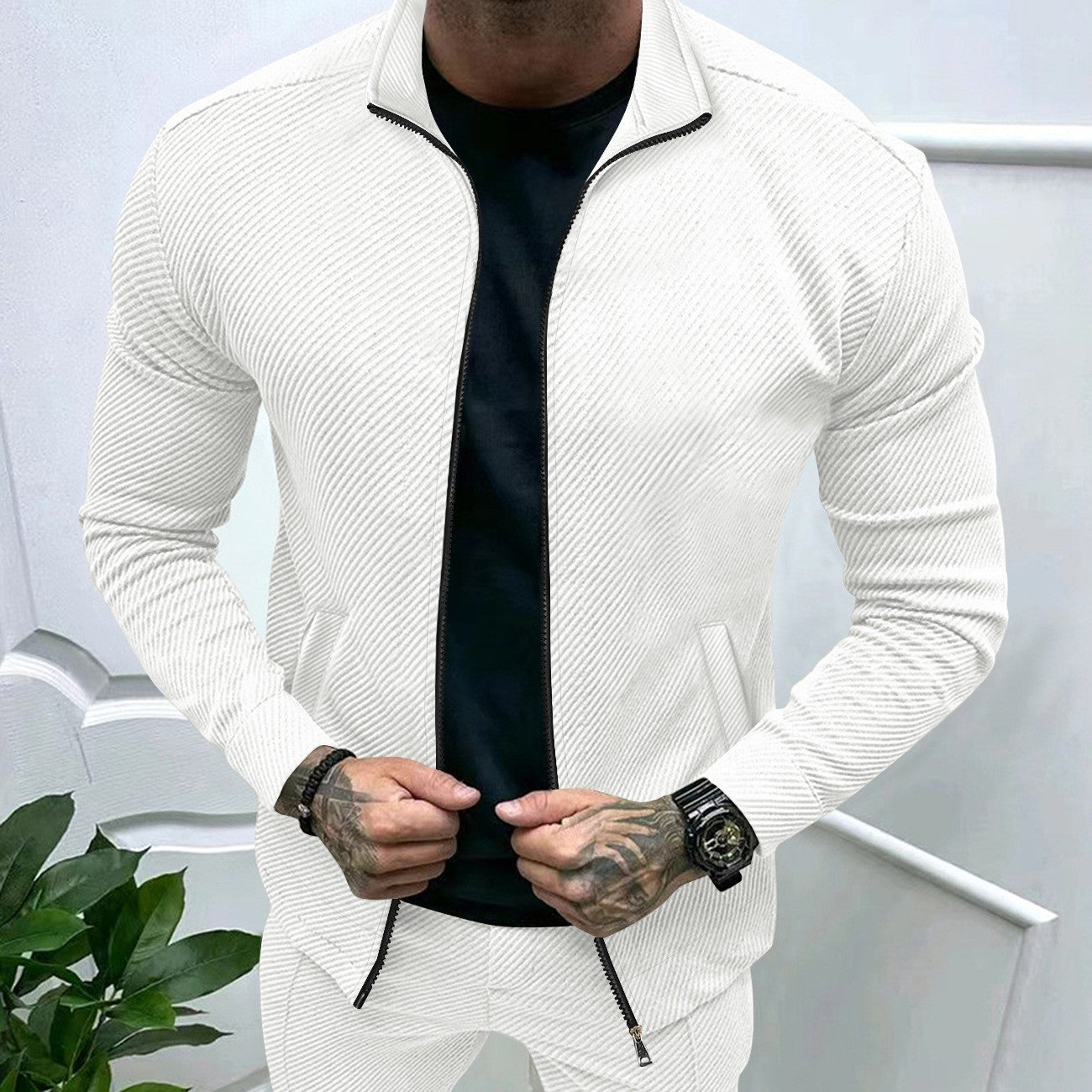 Herren sportliche Jacke mit strukturiertem Design Krohn-e